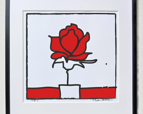 POP薔薇Ⅱ－RED・Square－L 版画 BlueStone 通販 4516217