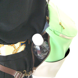 [服裝圖片]超輕約350g金箔（Kinran）3WAY背包Hanazakari淺粉色金箔幼葉色 第6張的照片