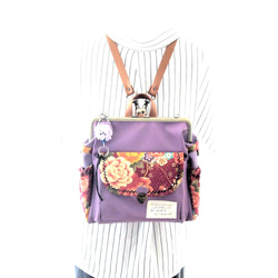 按創意顏色選擇☆3WAY緊湊型背包，附有右拉鍊和後袋Orchid x淺玫瑰色 第1張的照片