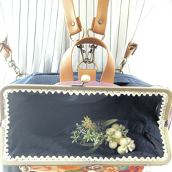 按創意顏色選擇☆3WAY緊湊型背包，附有右拉鍊和後袋Orchid x淺玫瑰色 第10張的照片