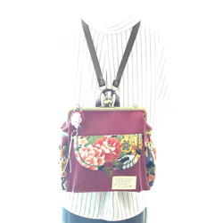 選擇創意色彩☆3WAY緊湊型背包，左拉鍊和後袋紅葡萄酒×美女 第1張的照片