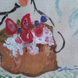 手描きキャンバスバッグ_幸せの朝食（異なる両面パターン） 5枚目の画像