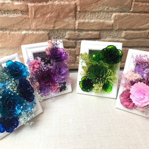 秋色のバラ アメリカンフラワー ディップアート ボックスフレーム