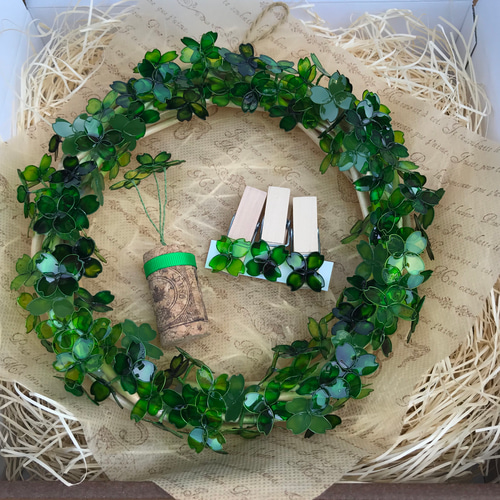 定番！四つ葉のクローバーとてんとう虫 マグネット付き マグネット