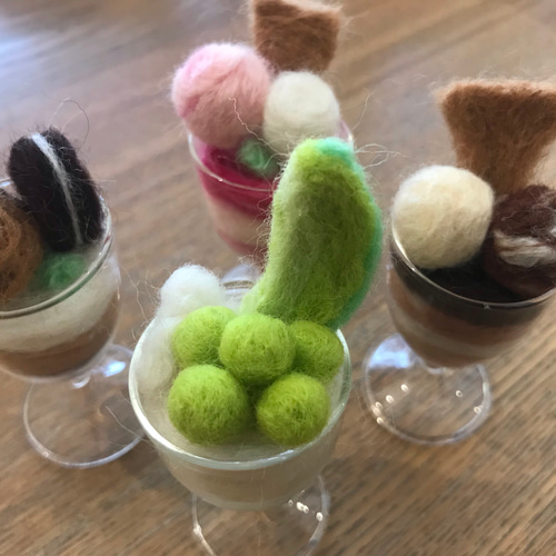 羊毛フェルト 6センチパフェ 羊毛フェルト ゆきねえ 通販 8583585