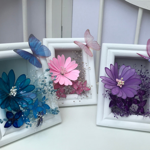 アメリカンフラワーボックスフレーム （ピンク系、パープル系、ブルー