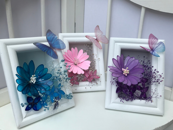 アメリカンフラワーボックスフレーム （ピンク系、パープル系、ブルー