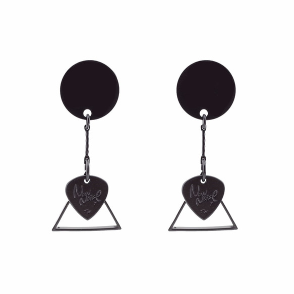 NEW NOISE 音樂飾品實驗所-三角鐵耳環(霧黑色) Triangle earrings 第1張的照片