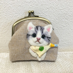 子猫 ブリティッシュショートヘア　がま口財布 2枚目の画像