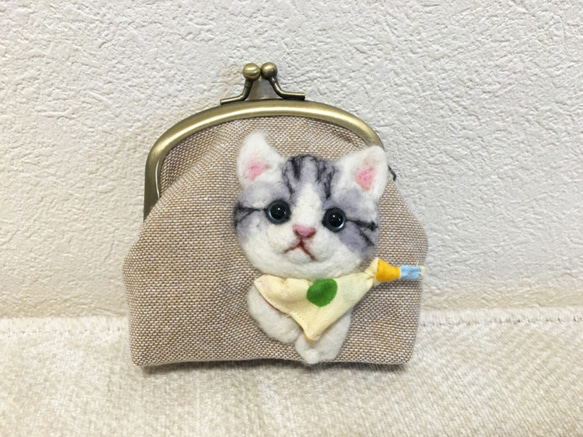 子猫 ブリティッシュショートヘア　がま口財布 2枚目の画像