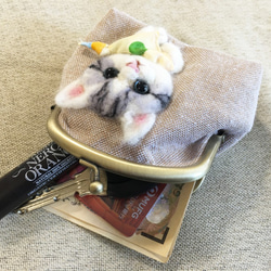 子猫 ブリティッシュショートヘア　がま口財布 5枚目の画像