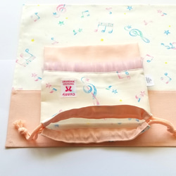 SALE限定お買い得商品❤女の子　入園入学グッズ　ランチセット　音符柄 2枚目の画像