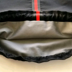 SALE男の子入園入学❤体操袋リュックタイプ　ブラック&グレイライン 2枚目の画像