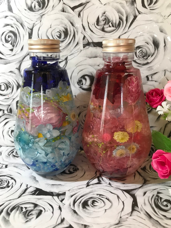 夢かわいいブルーのハーバリウム ハーバリウム・植物標本 Hanamizuki  