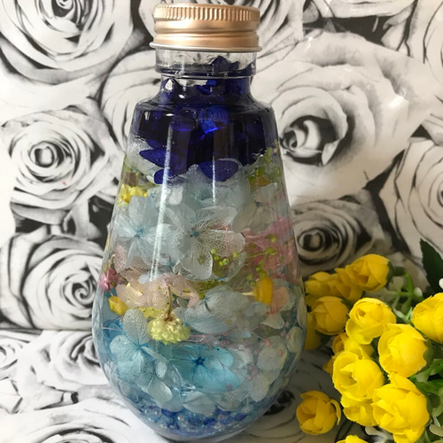 夢かわいいブルーのハーバリウム ハーバリウム・植物標本 Hanamizuki  