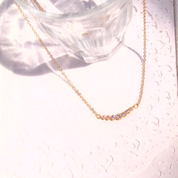 40㎝ Gold zirconia necklace…16KGP & 18KGP… 2枚目の画像