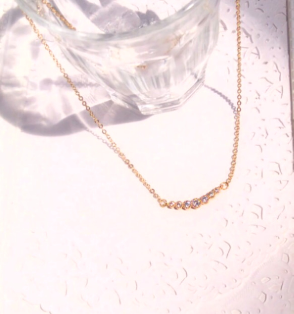 40㎝ Gold zirconia necklace…16KGP & 18KGP… 2枚目の画像