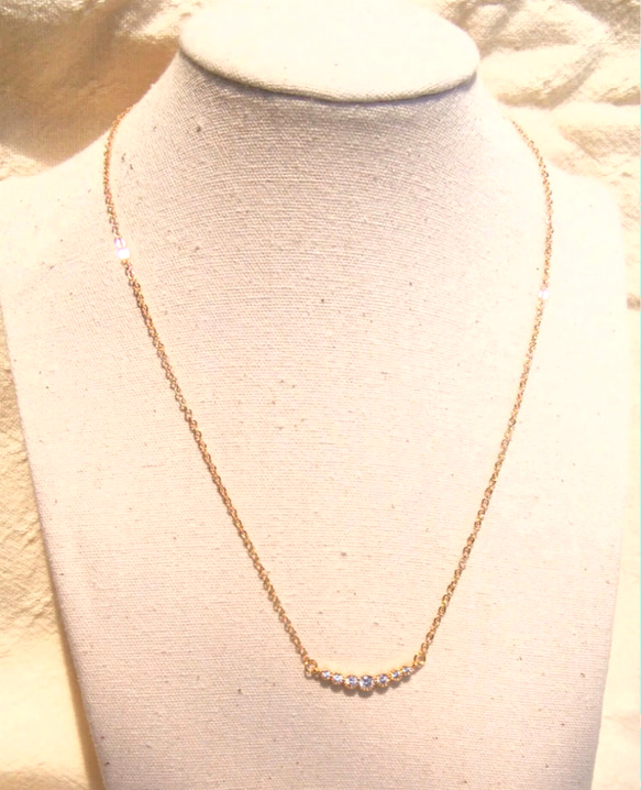 40㎝ Gold zirconia necklace…16KGP & 18KGP… 4枚目の画像