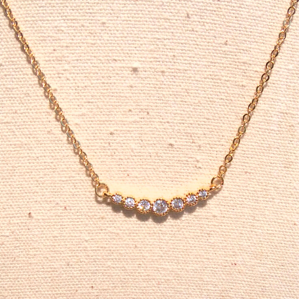 40㎝ Gold zirconia necklace…16KGP & 18KGP… 5枚目の画像