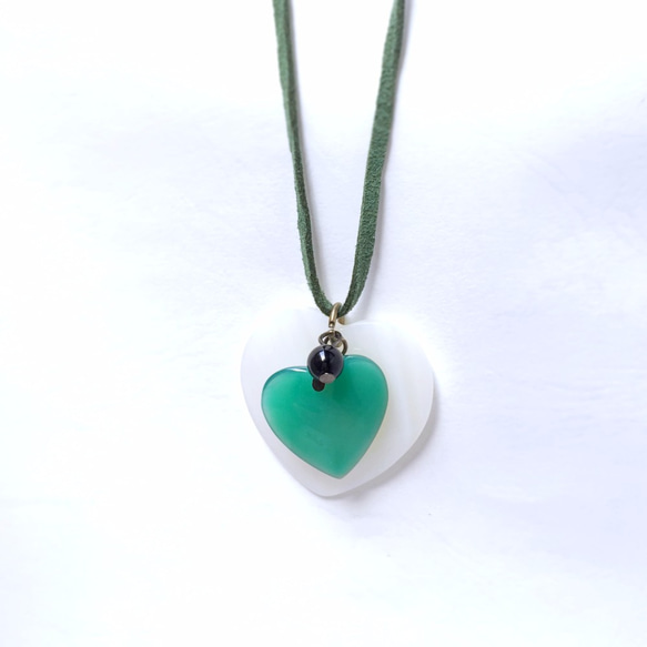 A complete heart- happiness LOVE｜Green Gemstone Necklace 3枚目の画像
