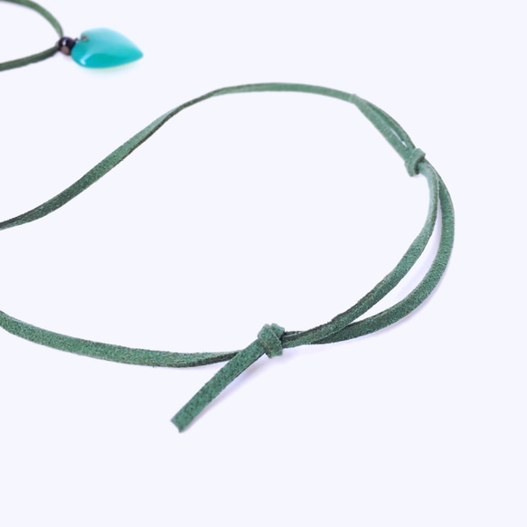 A complete heart- happiness LOVE｜Green Gemstone Necklace 4枚目の画像