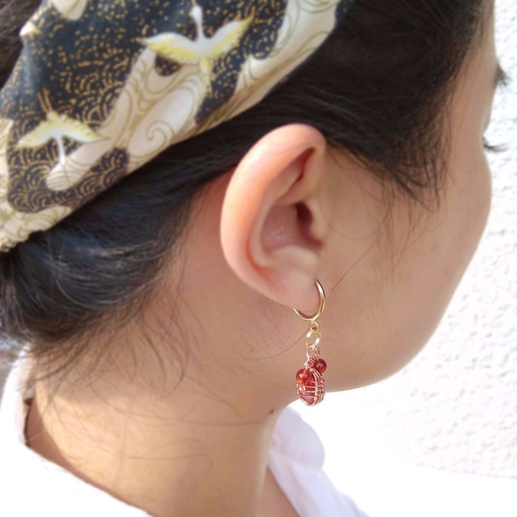 Unique handmade gemstone drop earrings｜Xmas Limited 3枚目の画像