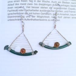 春森 歐洲設計藝術天然石耳環 純手工製作 限量海外直送｜低敏性鋼耳環 第3張的照片