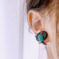 Handmade Summer Bird Stud Earrings x SWISS MADE 2枚目の画像