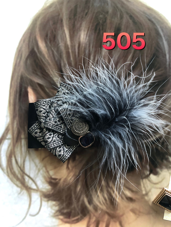 再販！No.505  クラシカル エレガントな ポニーフック ヘアクリップ ブローチ ピン ハットピン 1枚目の画像