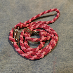 送料無料】【受注製作】パラコードのダブルリード リード・首輪 ydot