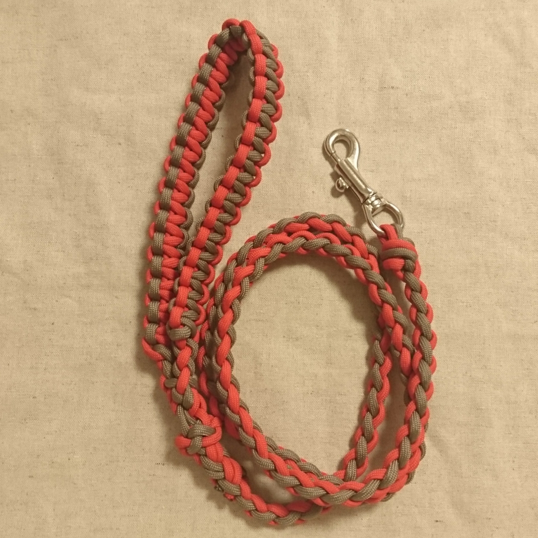 パラコード　60m ハンドメイド　ベージュ　抹茶　朱色　リード　ストラップ　首輪
