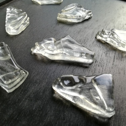 石畳～透明 (大)３個セット　ガラスの箸置き 2枚目の画像