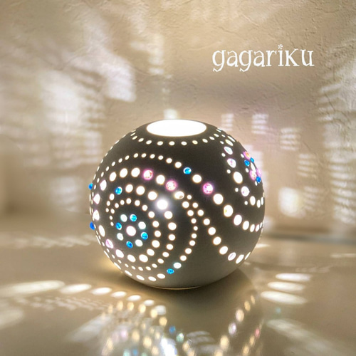 陶器のランプシェード（ブルーピンク） スタンドライト・テーブル