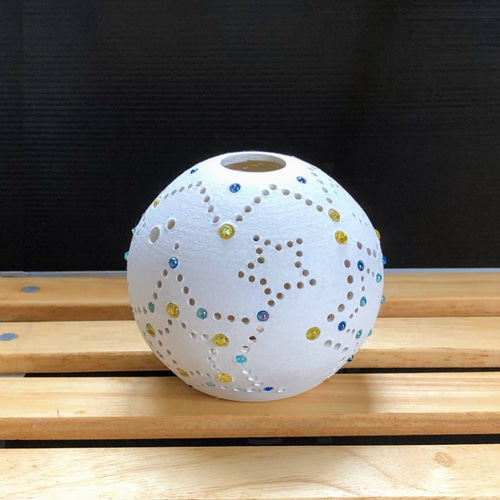 【人気商品】 陶器のランプシェード スタンドライト・テーブルランプ (星空) フロアスタンド