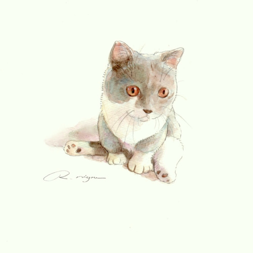 猫の絵220 水彩画 原画 キジ白猫｜Yahoo!フリマ（旧PayPayフリマ）
