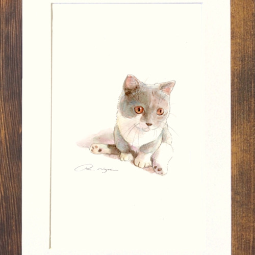 猫の水彩画 絵画 カトウニグラ 通販 3718382｜Creema(クリーマ)