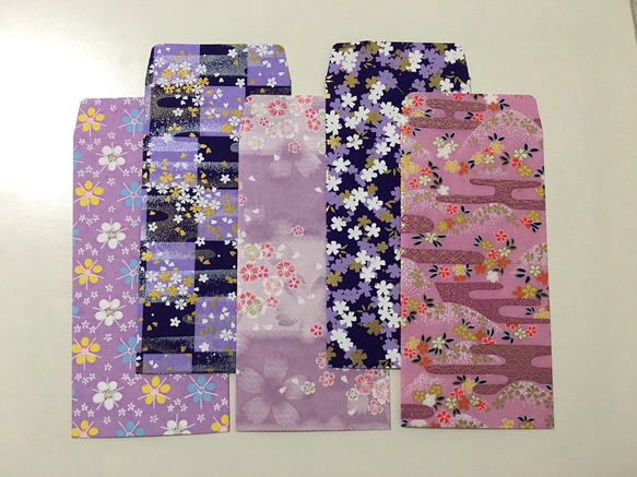 友禅和紙の華やか封筒(紫) 3枚目の画像