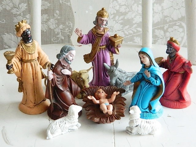 キリスト降誕シーン フィギュリン 10個 置物 オブジェ クリスマス