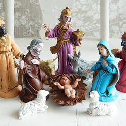 キリスト降誕シーン フィギュリン 10個 置物 オブジェ クリスマス