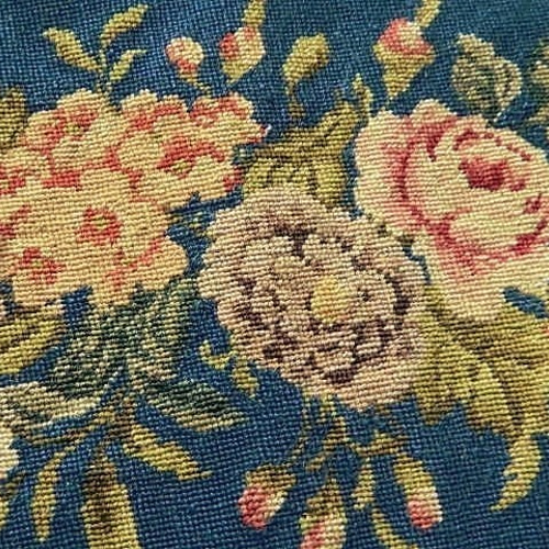ヴィンテージのニードルポイントパネル 刺繍布 手刺繍