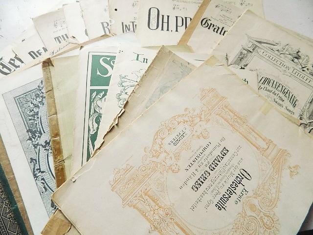 ＊古い時代の楽譜＊シートミュージック／ミュージックブック 　ヴィンテージ　紙もの