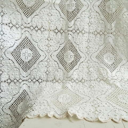 Vintage　ノッティンガムレース　イングランド　テーブルクロス 英国ノッティンガムレースのヴィンテージテーブルクロス レース