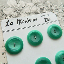 ♡La Moderne　グリーンのヴィンテージボタン2個 3枚目の画像