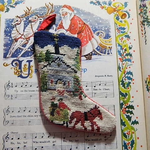 レア】ビンテージ ラングラー クリスマスソックス インテリア 刺繍