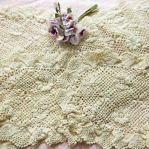 リネン製レースランチョンマットセットビンテージ ANTIQUES キッチン