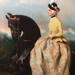 るねの小箱 オリジナルプリント 乗馬のマリー・アントワネットクッションカバー♡45cm用 2枚目の画像