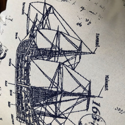 ☆セール☆ スペイン製ゴブラン織り マリン 帆船柄クッションカバー② 45cm用 4枚目の画像