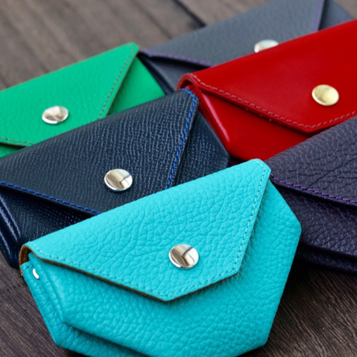 ふっくらシュランケンカーフのコインケース☆ジャングルグリーン  