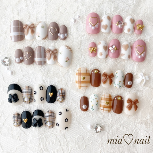 ネイルチップ（ガーリーネイルデザイン4セット） ネイルチップ（つけ爪