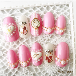 ♡ ネイルチップ ハンドメイド ♡ ゆめかわいい〜香水&ハートネイル ネイルチップ（つけ爪） mia